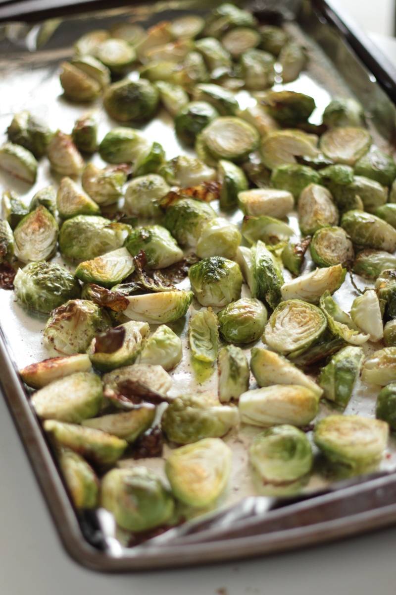 Vegan Pesto with Crispy Hearty Roasted Brussels Sprouts