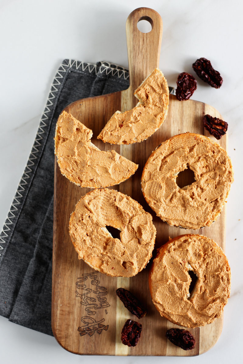 Vegan Sun-dried Tomato Cream Cheese by Pasta-based. 