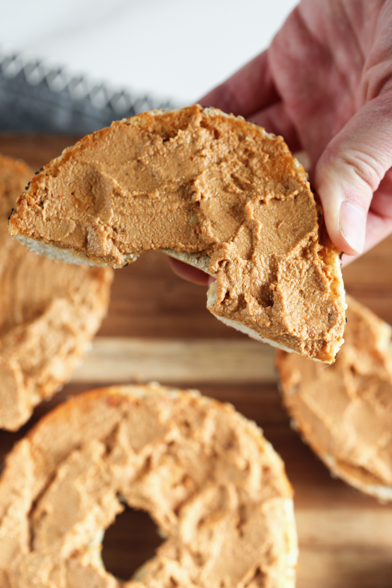 Vegan Sun-dried Tomato Cream Cheese by Pasta-based. 