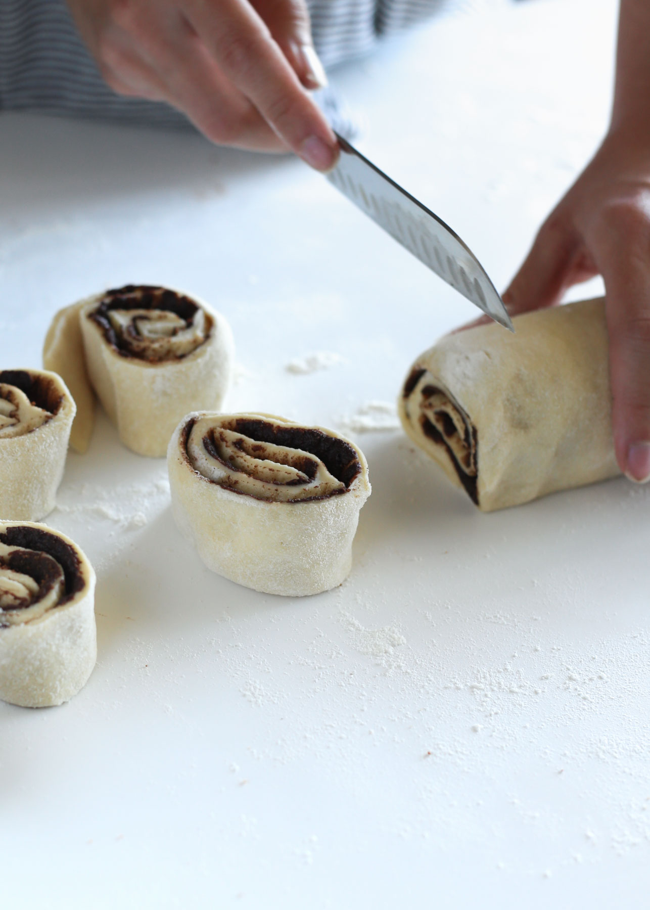 Vegan Chocolate Hazelnut Nutella Cinnamon Rolls with So Delicious Creamer Glaze Soft Creamy Easy Simple