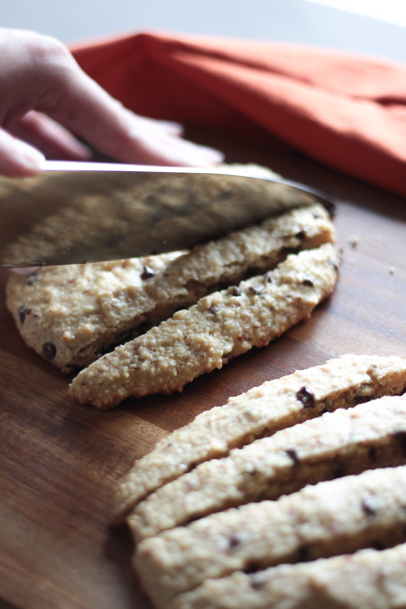 Chocolate-chip almond Vegan biscotti