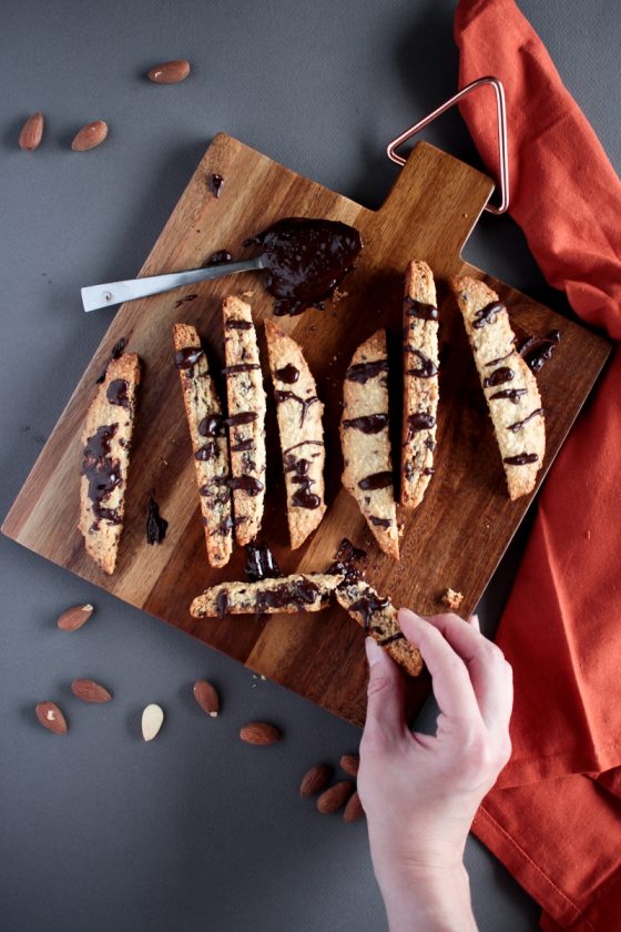 Vegan Italian Chocolate-Chip Almond Biscotti