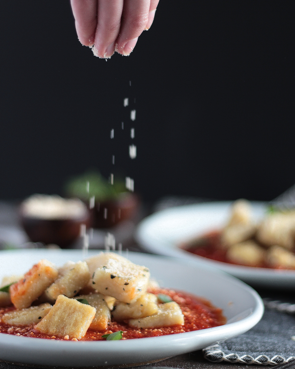 Easy Homemade Vegan Potato Gnocchi with Marinara Sauce