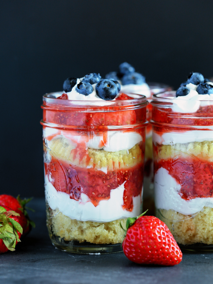 Vegan Strawberry Shortcake in Mason Jars