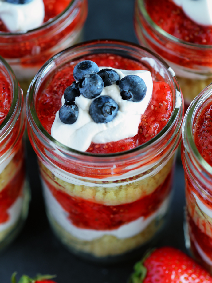 Vegan Strawberry Shortcake in Mason Jars