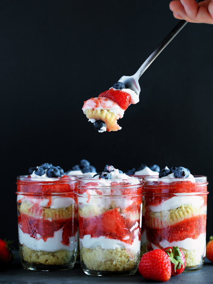 Vegan Strawberry Shortcake in Mason Jars