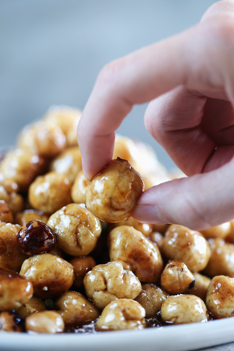 Vegan Struffoli / Italian Honey Balls by Pasta-based. A small ball of dough covered in sticky vegan bee free honee. 