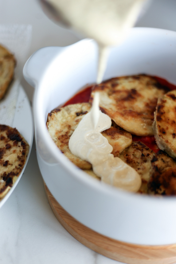 Vegan Baked Eggplant Parmesan Recipe with Fried Eggplant, Marinara Tomato Sauce, and Cashew Cream by Pastabased - Vegan Italian Cooking